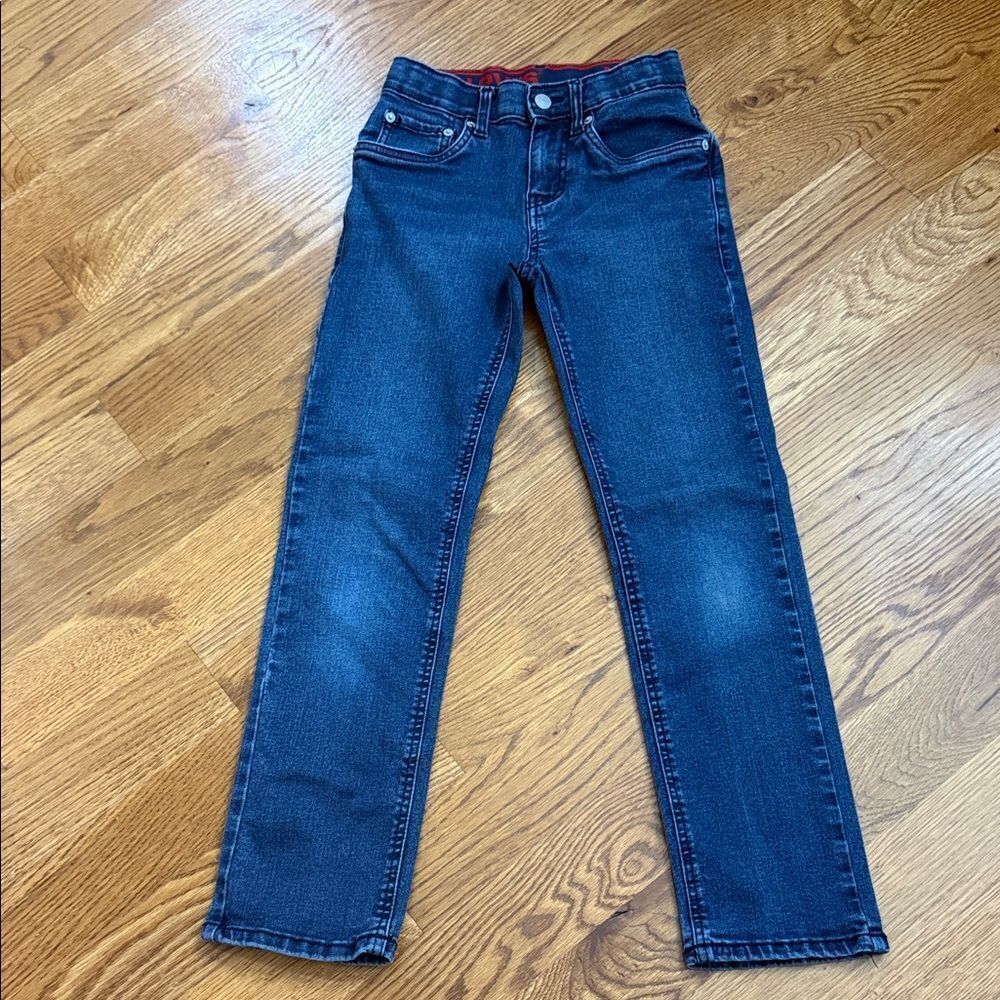 Levi’s 514 Straight Leg Jeans Boys Size 12 Adjustable Waist Dark Wash